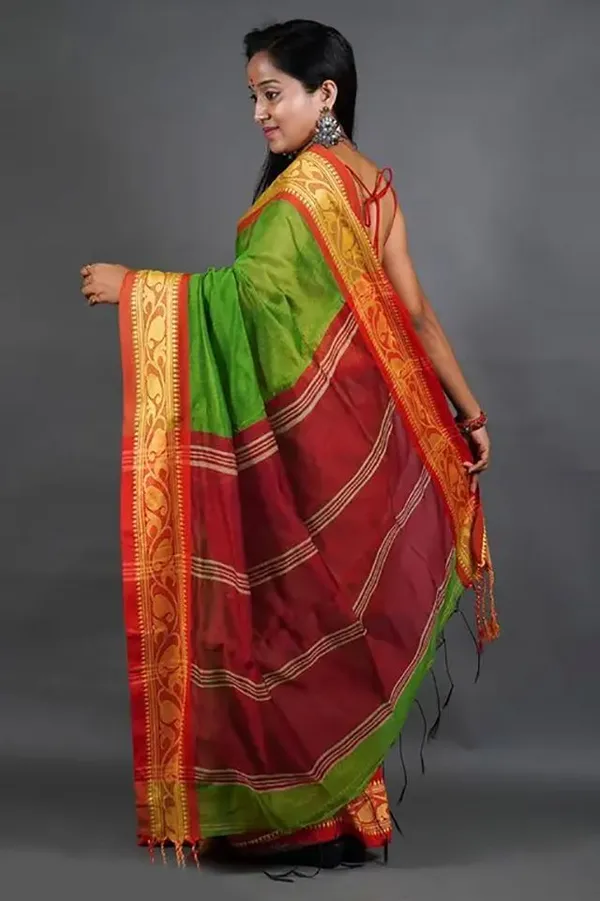 Green_Cotton_Silk_Handloom_Woven_Saree_For_Women