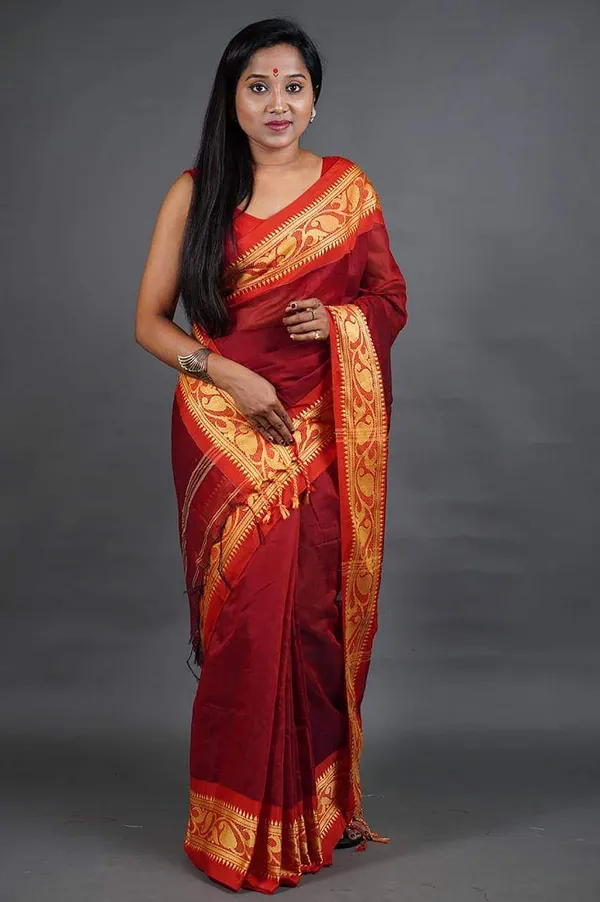 Maroon_Cotton_Silk_Handloom_Woven_Saree_For_Women