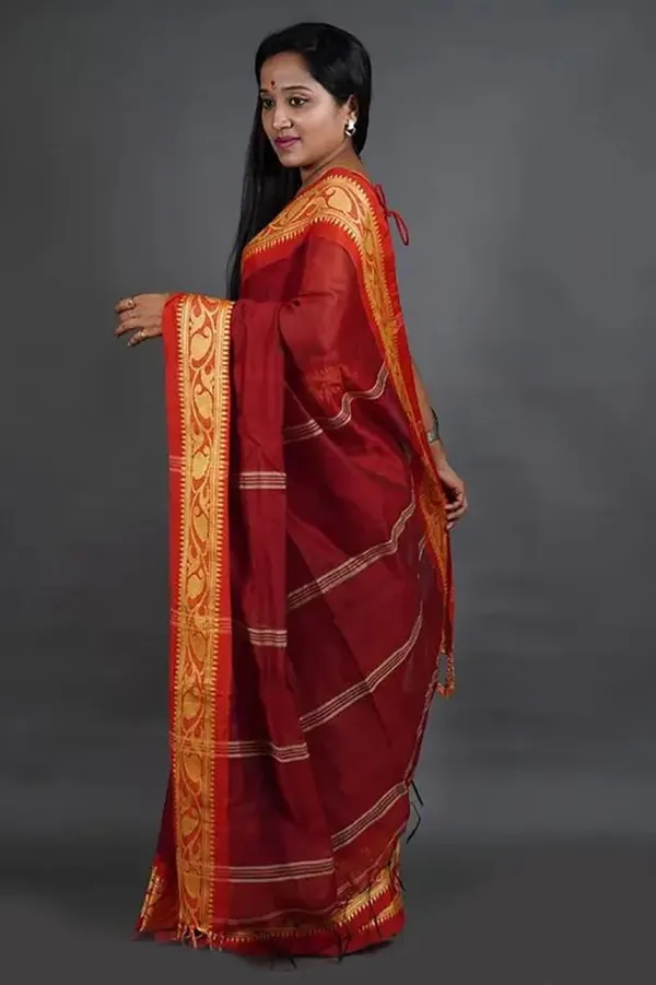 Maroon_Cotton_Silk_Handloom_Woven_Saree_For_Women