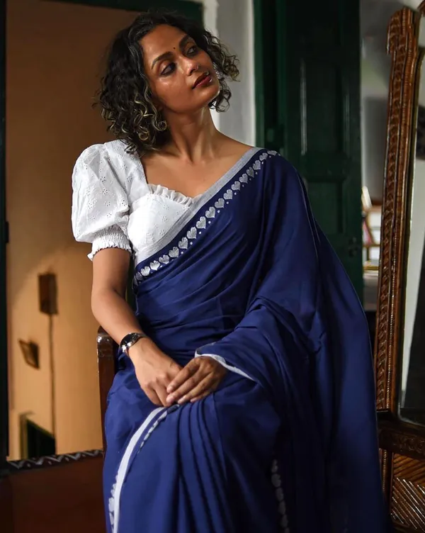 Blue_Cotton_Silk_Handloom_Solid/Plain_Saree_For_Women