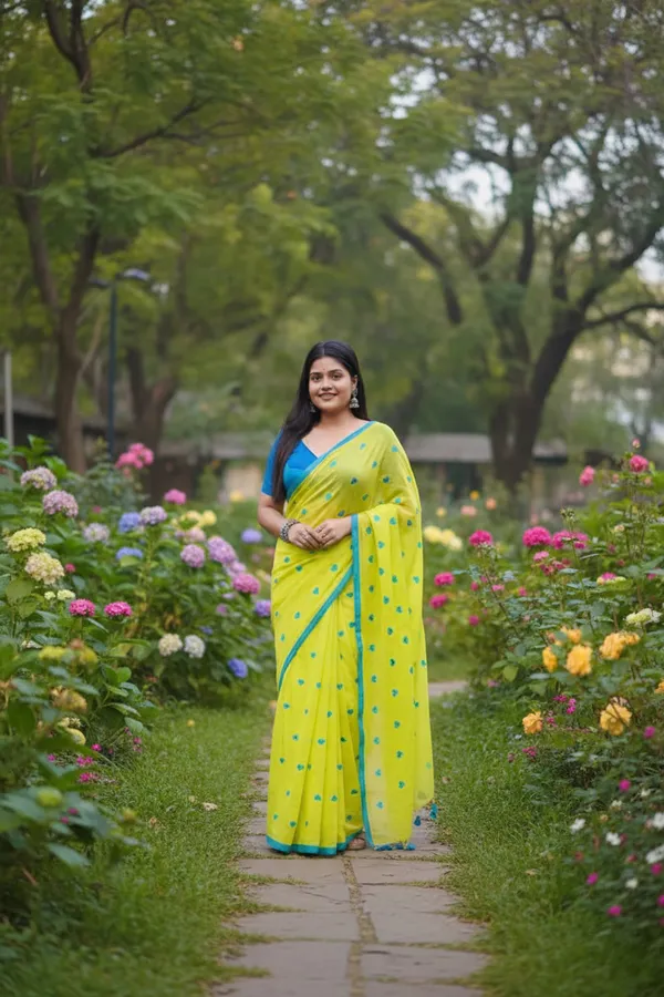 EMB_Blue_Love_Lemon_Green_Saree_