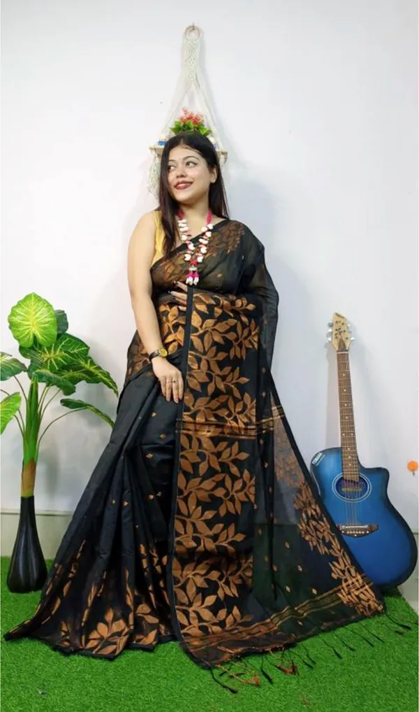 Black_Cotton_Silk_Handloom_Woven_Saree_For_Women