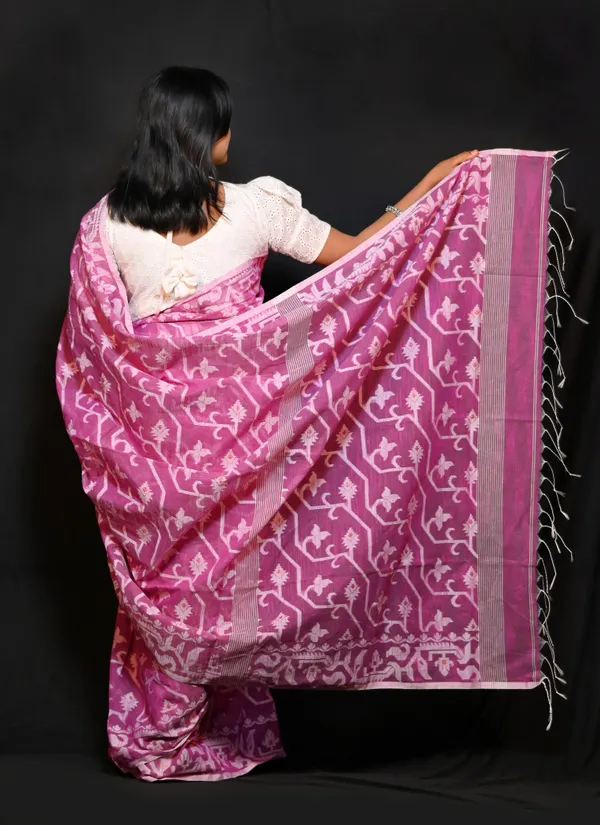 Purple_Cotton_Linen_Handloom_Self_Design_Saree_For_Women