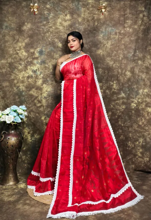 Red_Korat_Cotton_Silk_Jamdani_Woven_Saree_For_Women