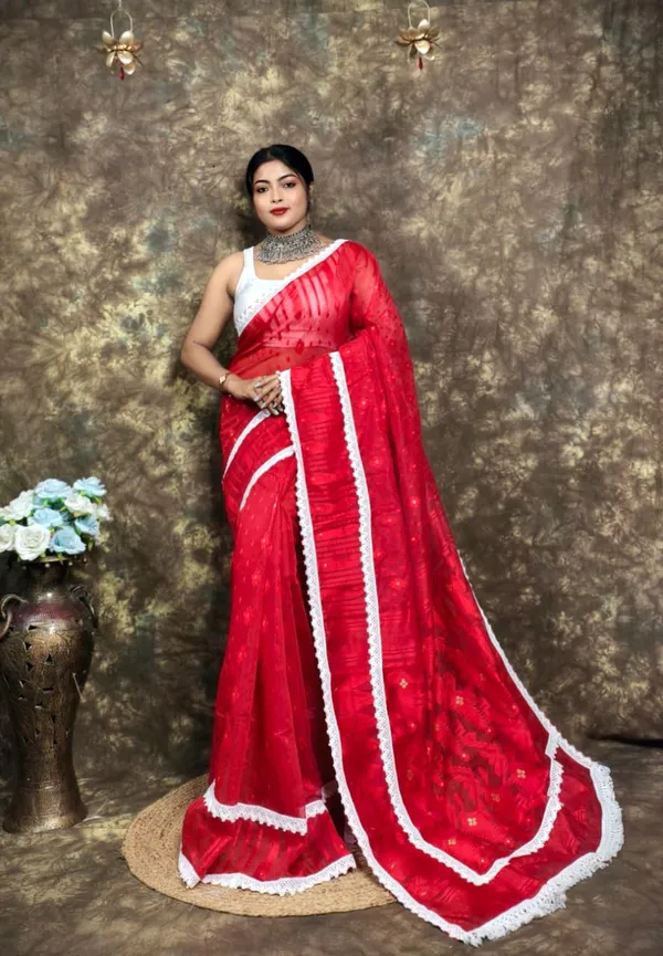 Red_Korat_Cotton_Silk_Jamdani_Woven_Saree_For_Women