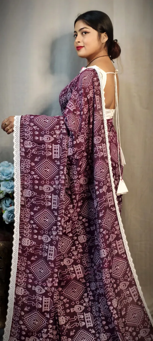 Magenta_Khadi_Madhubani_Printed_Saree_For_Women
