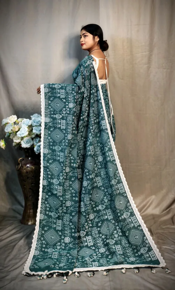 Raja_Khadi_Madhubani_Printed_Saree_For_Women