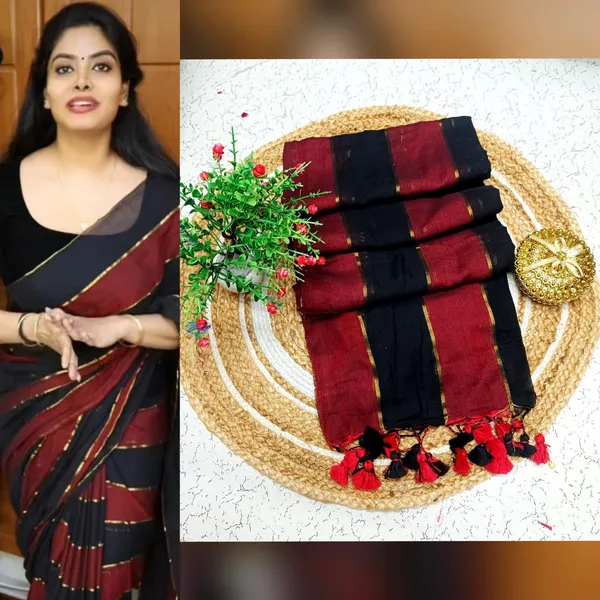 Mul_Cotton_Handloom_Self_Design_Saree_For_Women