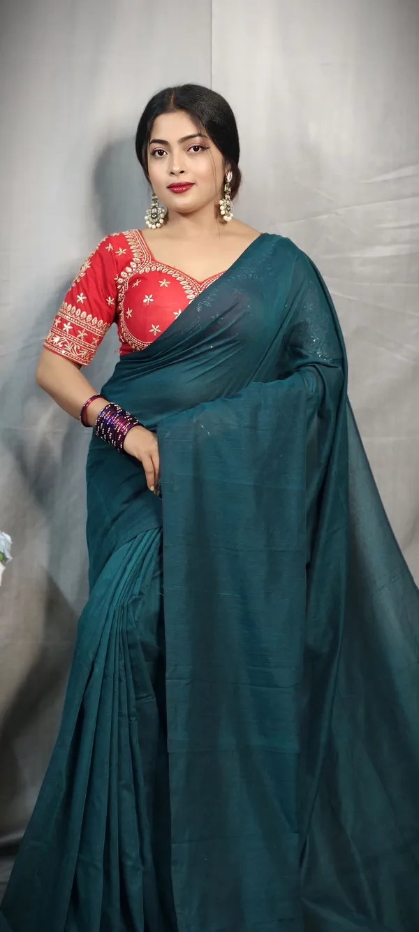 Raja_Pure_Cotton_Handloom_Solid/Plain_Saree_For_Women