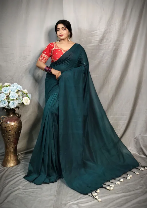 Raja_Pure_Cotton_Handloom_Solid/Plain_Saree_For_Women