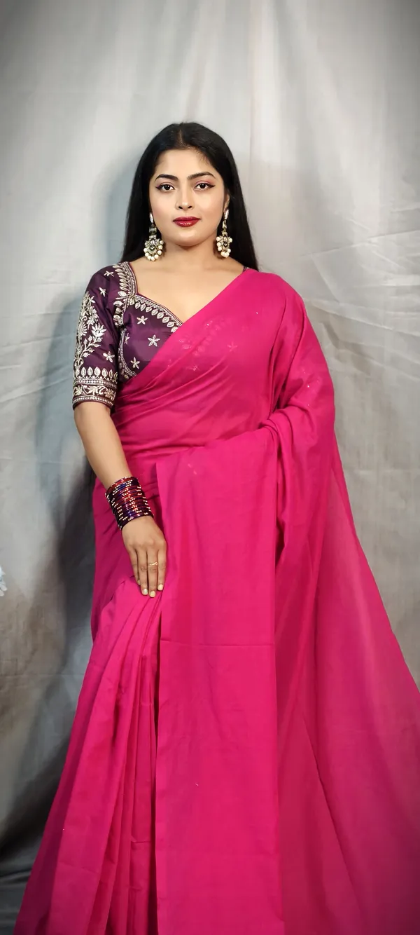 Rani_Pure_Cotton_Handloom_Solid/Plain_Saree_For_Women