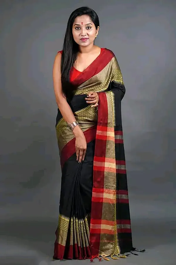 Multicolour_Cotton_Blend_Handloom_Woven_Saree_For_Women