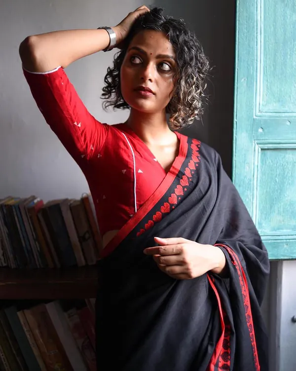 Black_Cotton_Silk_Handloom_Solid/Plain_&_Printed_Saree_For_Women