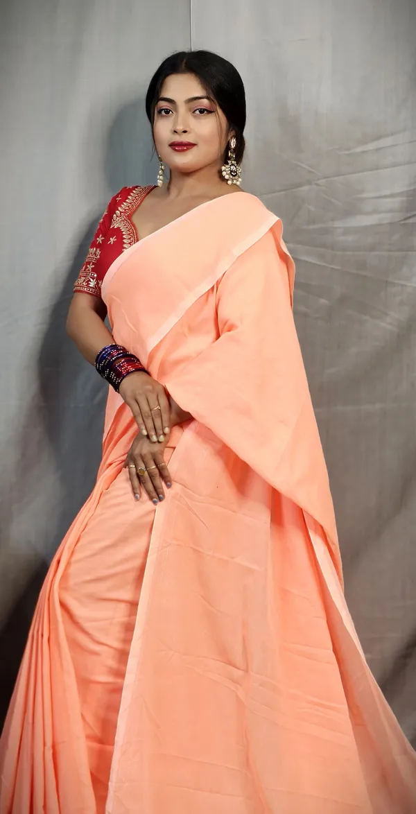 Red-Orange_Pure_Cotton_Handloom_Woven_Saree_For_Women