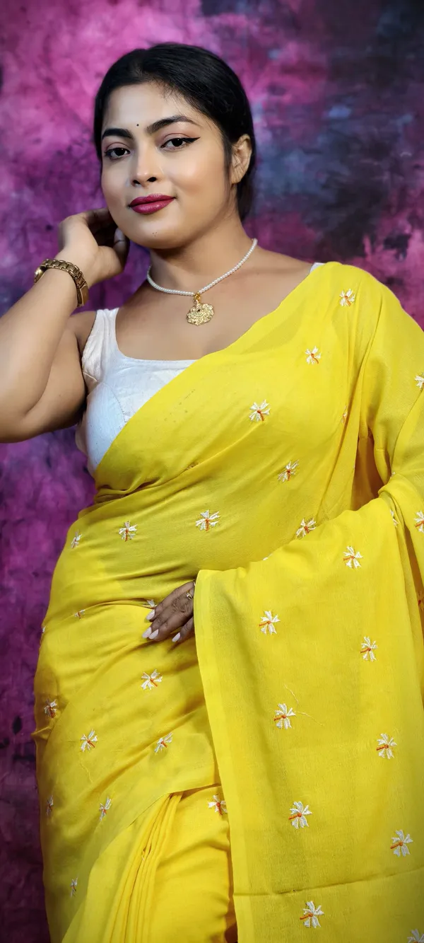 Yellow_Khadi_Handloom_Embroidered_Saree_For_Women