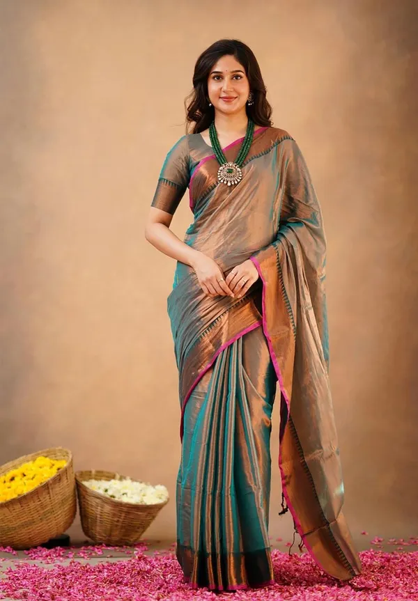 Light_Blue_Tissue_Handloom_Woven_Saree_For_Women
