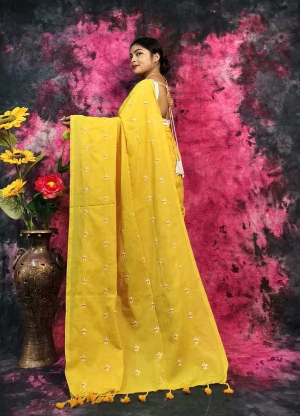 Yellow_Khadi_Handloom_Embroidered_Saree_For_Women