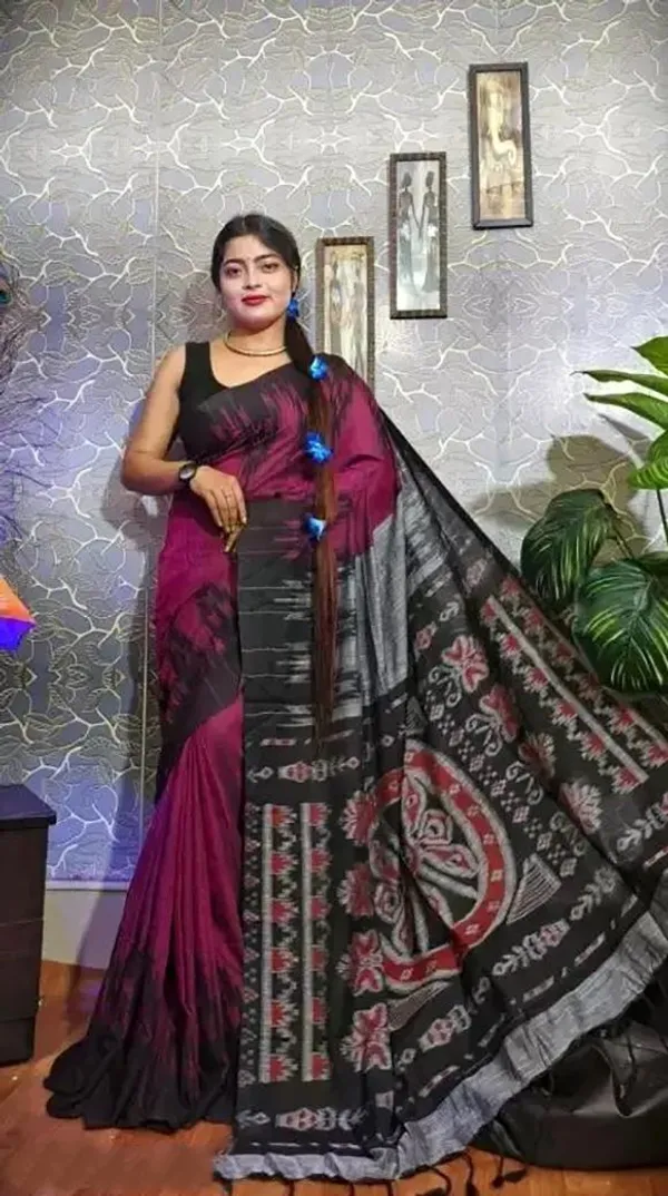 Multicolour_Viscose_Rayon_Sambalpuri_Printed_Saree_For_Women