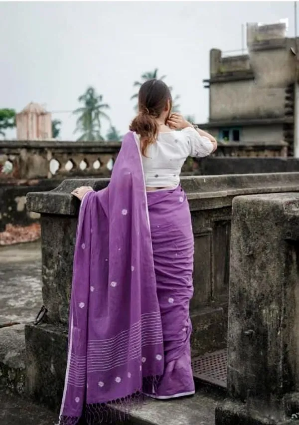 Purple_Pure_Cotton_Handloom_Woven_Saree_For_Women