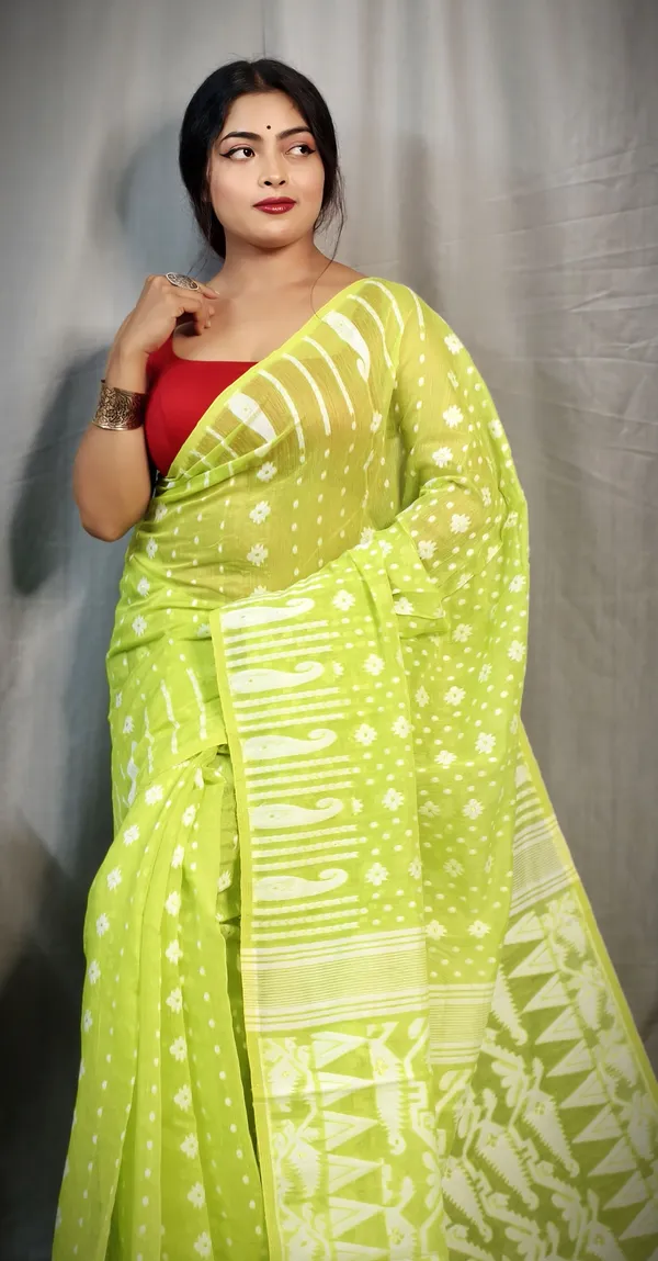 Light_Green_Cotton_Silk_Jamdani_Embroidered_Saree_For_Women