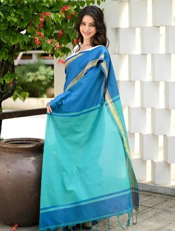 Blue_Cotton_Blend_Handloom_Woven_Saree_For_Women