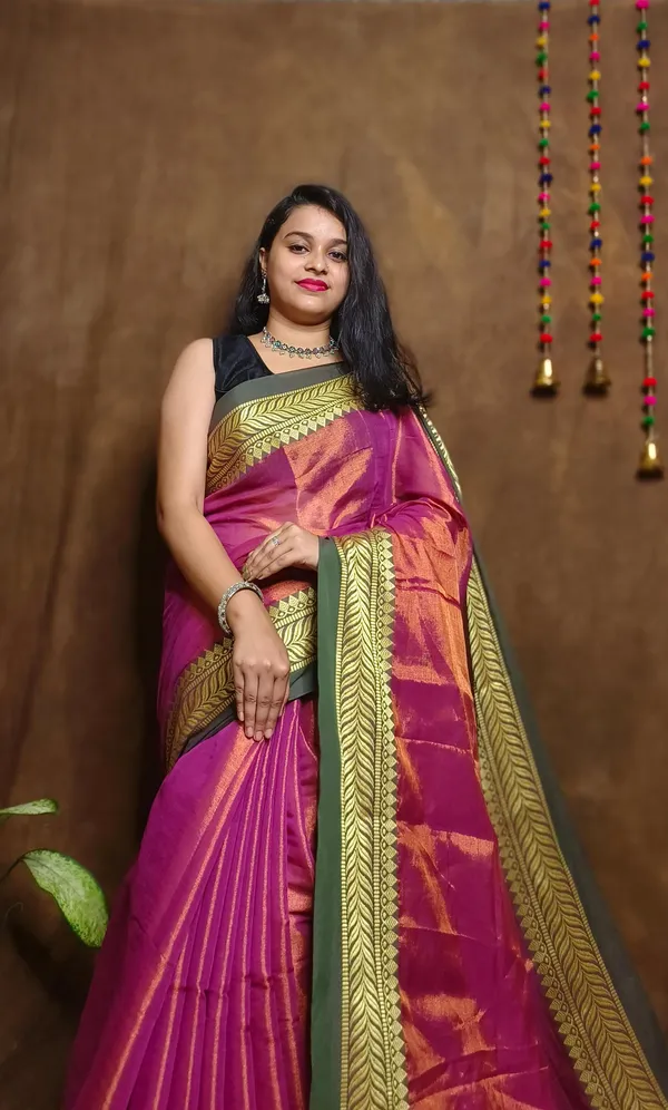 Pinkish_Purple_Tissue_Handloom_Embellished_Saree_For_Women