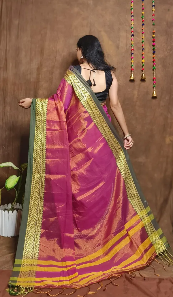 Pinkish_Purple_Tissue_Handloom_Embellished_Saree_For_Women