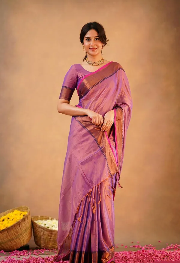 Light_Purple_Tissue_Handloom_Self_Design_Saree_For_Women