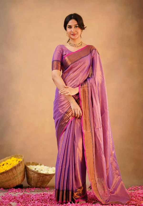 Light_Purple_Tissue_Handloom_Self_Design_Saree_For_Women
