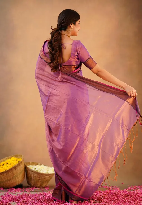 Light_Purple_Tissue_Handloom_Self_Design_Saree_For_Women