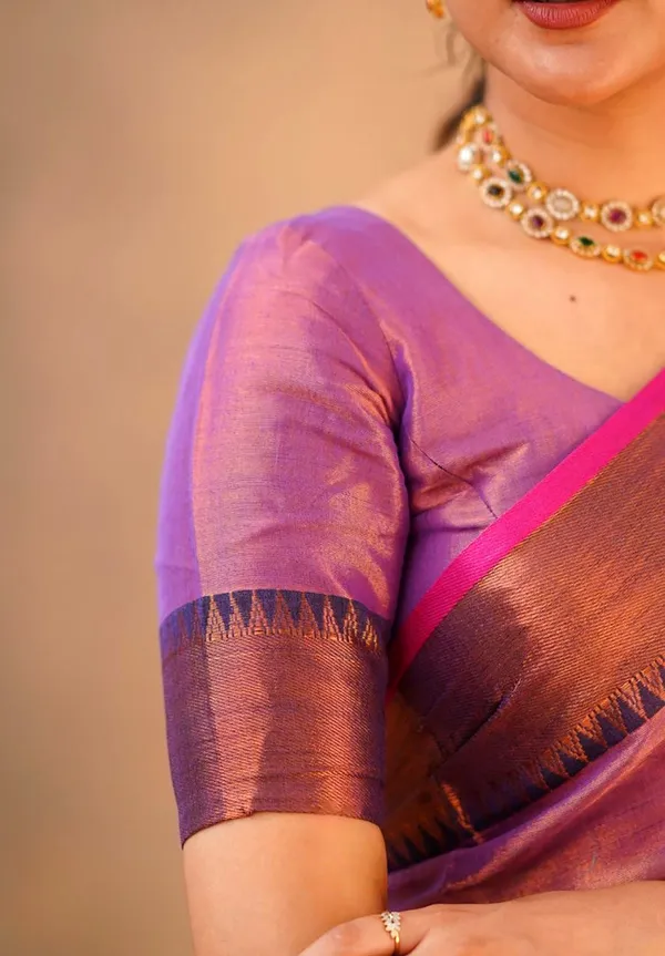 Light_Purple_Tissue_Handloom_Self_Design_Saree_For_Women