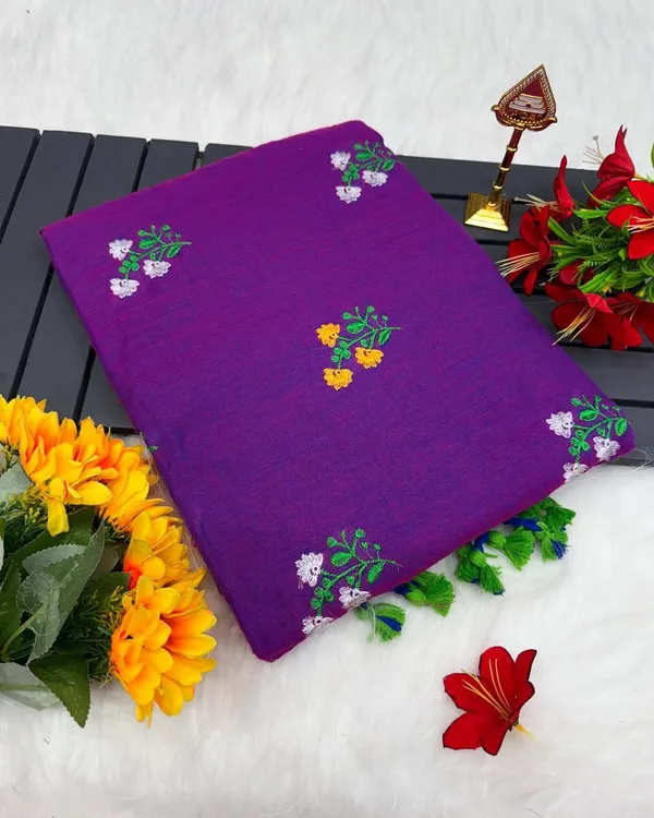 Purple_Khadi_Handloom_Embroidery_Saree_For_Women
