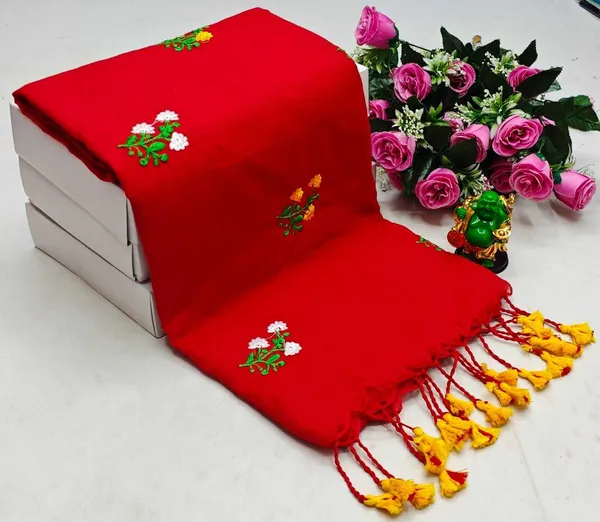 Red_Khadi_Handloom_Embroidery_Saree_For_Women