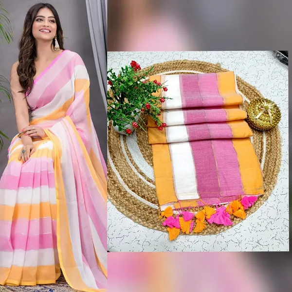 Mul_Cotton_Handloom_Self_Design_Saree_For_Women