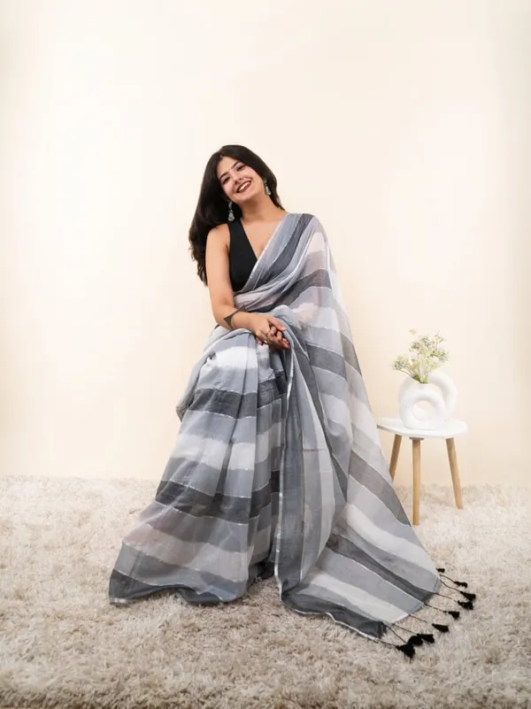 Mul_Cotton_Handloom_Self_Design_Saree_For_Women