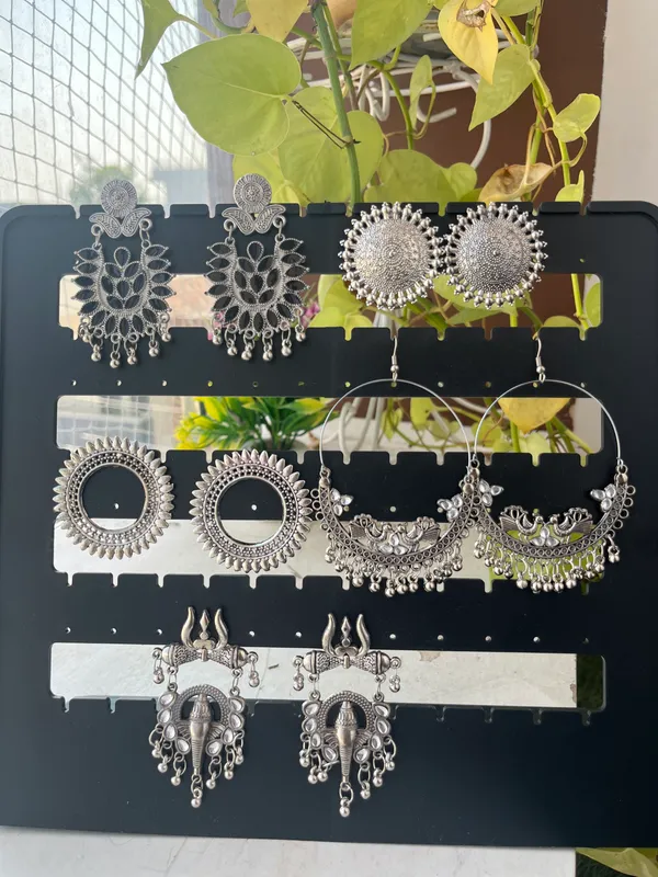Set_Of_5_-_Silver_Oxidized_Silver_Look_Statement_Earrings_For_Women