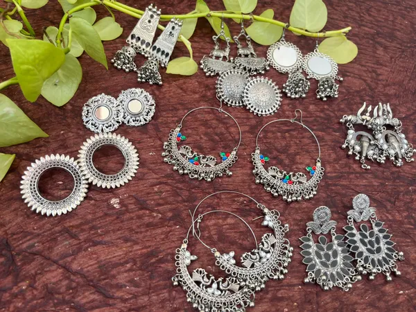 Pack_of_10_-_Silver_The_Versatile_Ethnic_Earring_Mega_For_Women