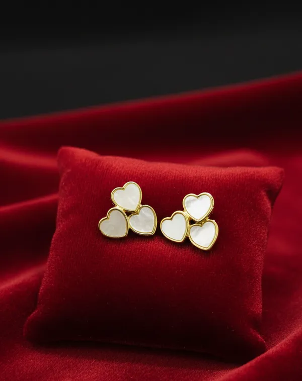 Golden_Triple_Heart_Mother-Of-Pearl_Look_Stud_Earrings_For_Women
