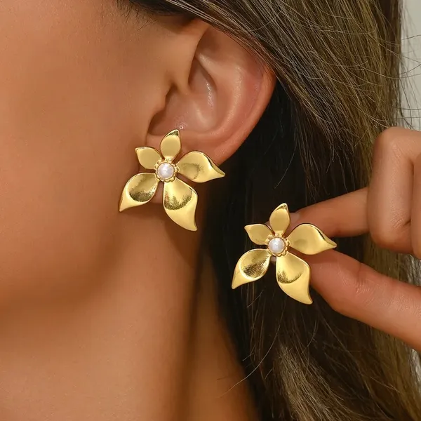 18K_Gold_Plated_Flower_Blossom_Earrings_For_Women