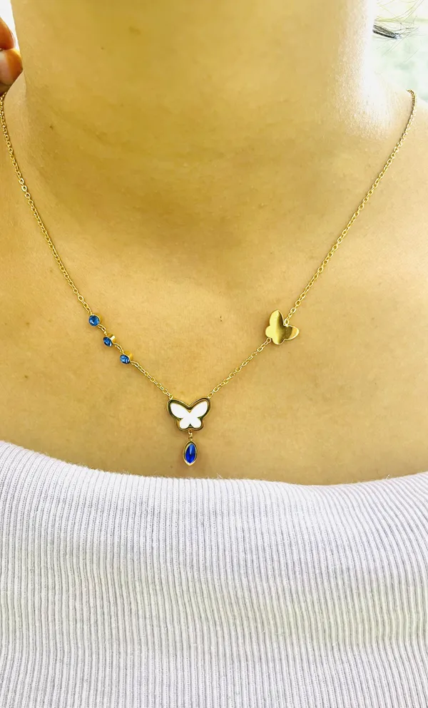Golden_Butterfly_Charm_Necklace_With_Blue_Stones_For_Women