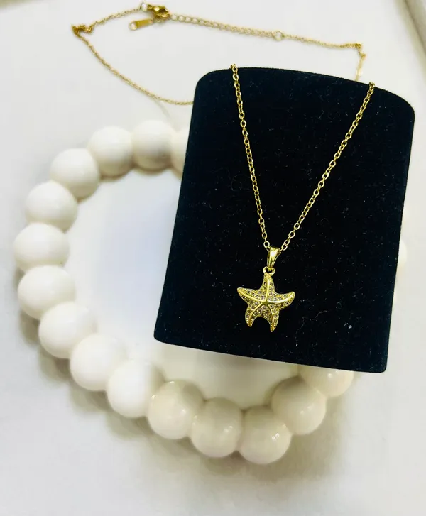Golden_Everyday_Elegant_Starfish_Charm_18K_Plated_Necklace_For_Women