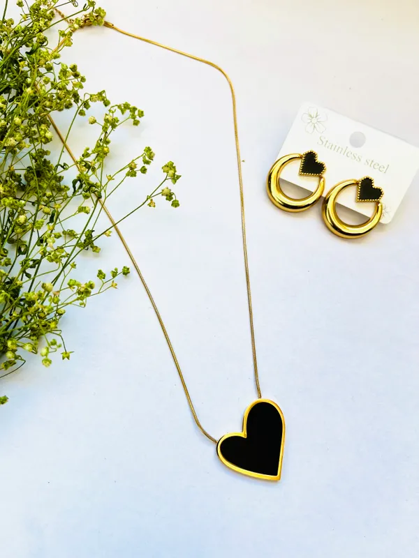 Set_Of_2_-_Golden_Bold_Enamel_Heart_Pendant_And_Hoop_Set_For_Women