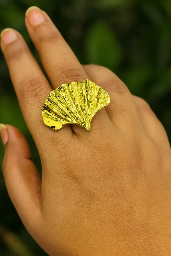 Golden_Leaf_Adjustable_Ring_For_Women