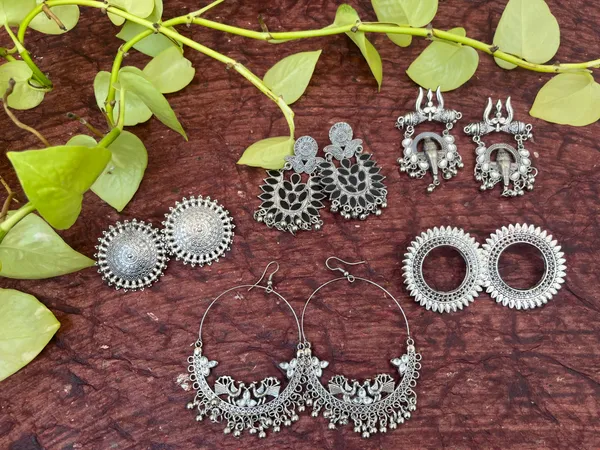 Set_Of_5_-_Silver_Oxidized_Silver_Look_Statement_Earrings_For_Women