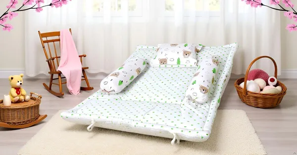Pack_Of__4_-_Cotton_Baby_Bedding_Set_26×40_Inch_|_Tree_&_Bear_Design