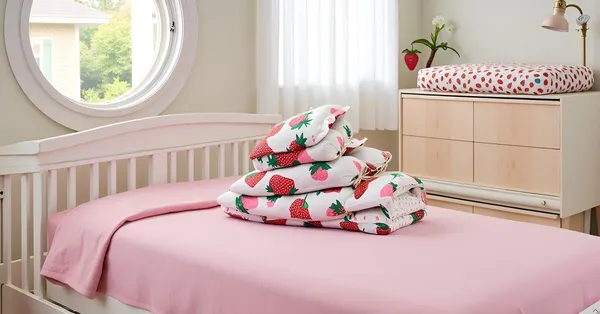 Pack_Of__4_-_Premium_Cotton_Baby_Bedding_Set_26×40_Inch_|_Strawberry_Print