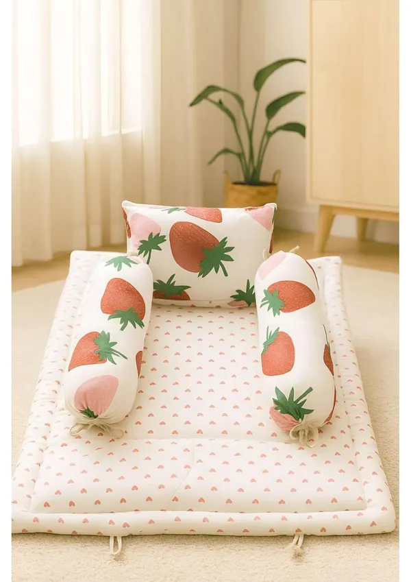 Pack_Of__4_-_Premium_Cotton_Baby_Bedding_Set_26×40_Inch_|_Strawberry_Print
