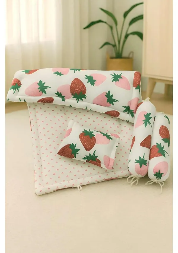 Pack_Of__4_-_Premium_Cotton_Baby_Bedding_Set_26×40_Inch_|_Strawberry_Print