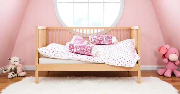 Pack_Of__4_-_Baby_Bedding_Set_26x40_Inch_Cotton_|_Pink_Leaf_Print