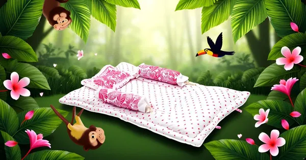Pack_Of__4_-_Baby_Bedding_Set_26x40_Inch_Cotton_|_Pink_Leaf_Print